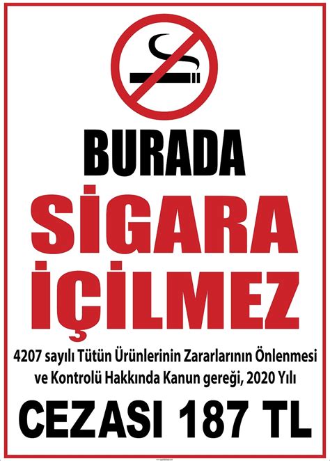 4207 sayılı kanun sigara içme cezası
